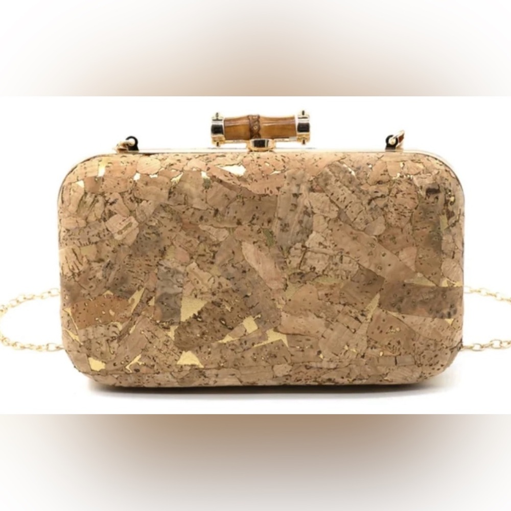 NEW BC BAG Cork and flecks of gold clasp